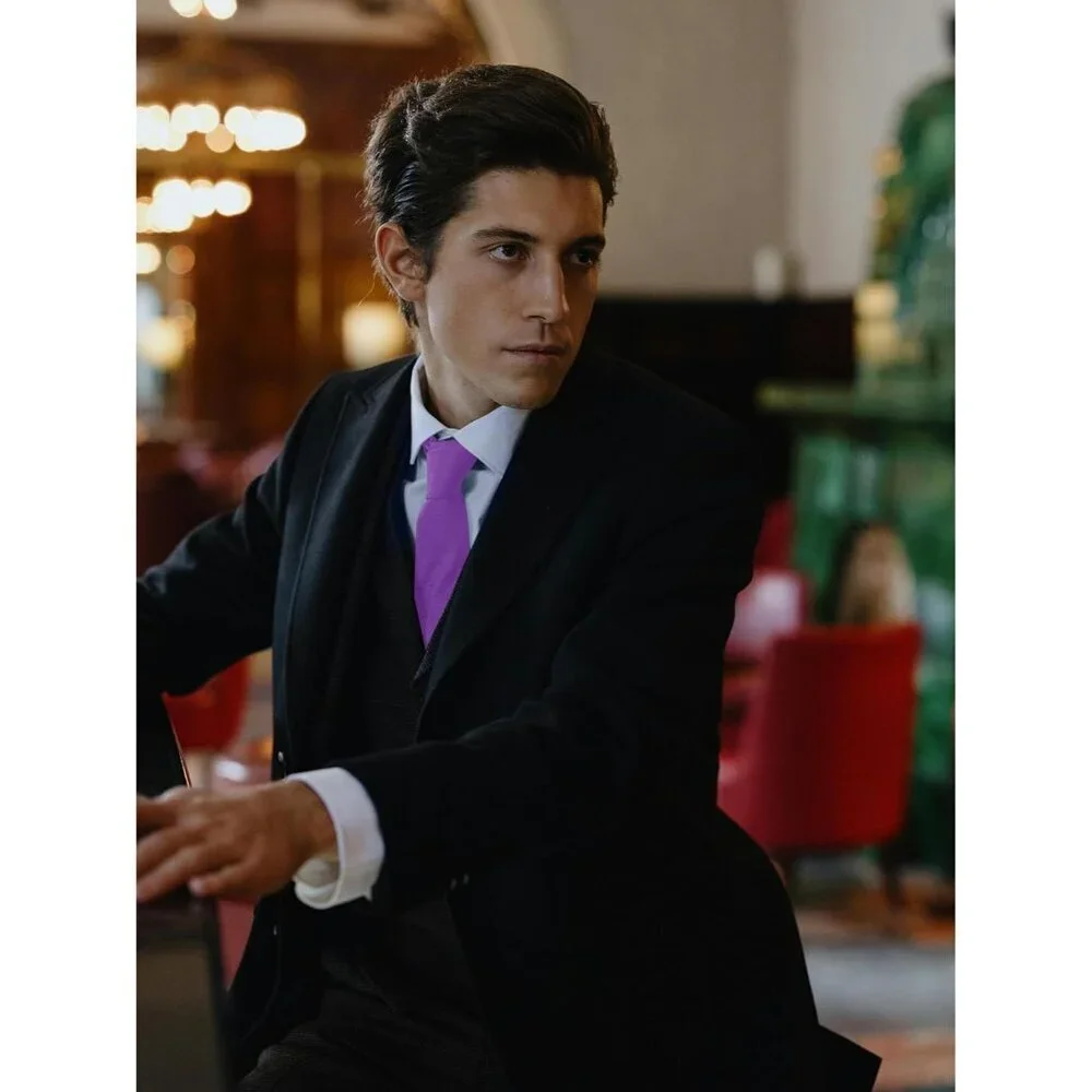Men's Royal Purple Solid Color 8 Cm (3.15in) Polyester Formal Neck Ties